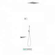Электронная душевая система скрытого монтажа Tres Shower Technology с термостатом и каскадным изливом белый матовый/белый 09286315BM