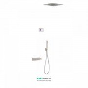 Електронна душова система прихованого монтажу Tres Shower Technology з термостатом і каскадним виливом сталь/білий 09286315AC