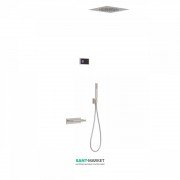 Электронная душевая система скрытого монтажа Tres Shower Technology с термостатом и каскадным изливом сталь/черный 09288315AC
