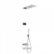 Електронна душова система прихованого монтажу Tres Shower Technology з термостатом і каскадним виливом хром/чорний 09288316