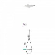 Электронная душевая система скрытого монтажа Tres Shower Technology с термостатом и наполнительным клапаном хром/белый 09286317