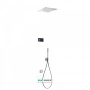 Электронная душевая система скрытого монтажа Tres Shower Technology с термостатом и наполнительным клапаном хром/черный 09288317