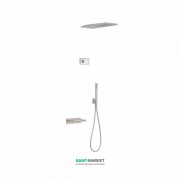 Электронная душевая система скрытого монтажа Tres Shower Technology с термостатом и каскадным изливом сталь/белый 09286319AC