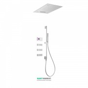Электронная душевая система скрытого монтажа Tres Shower Technology хромотерапия с термостатом хром/белый 09286401
