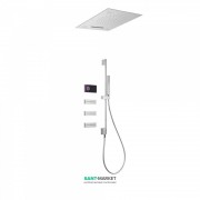 Электронная душевая система скрытого монтажа Tres Shower Technology хромотерапия с термостатом хром/черный 09288401