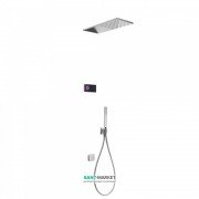 Электронная душевая система скрытого монтажа Tres Shower Technology с термостатом и наполнительным клапаном хром/черный 09288318
