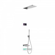 Электронная душевая система скрытого монтажа Tres Shower Technology с термостатом и каскадным изливом хром/черный 09288319