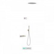 Электронная душевая система скрытого монтажа Tres Shower Technology с термостатом и каскадным изливом сталь/белый 09286320AC