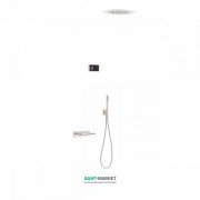 Электронная душевая система скрытого монтажа Tres Shower Technology с термостатом и каскадным изливом сталь/черный 09288320AC