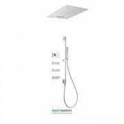 Електронна душова система прихованого монтажу Tres Shower Technology хромотерапія з термостатом хром/білий 09286401