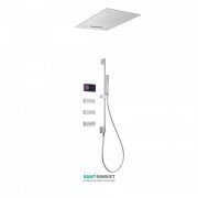 Електронна душова система прихованого монтажу Tres Shower Technology хромотерапія з термостатом хром/чорний 09288401