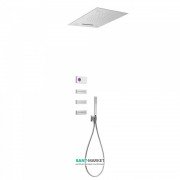 Электронная душевая система скрытого монтажа Tres Shower Technology хромотерапия с термостатом хром/белый 09286402