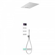 Електронна душова система прихованого монтажу Tres Shower Technology хромотерапія з термостатом хром/чорний 09288402