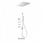 Електронна душова система прихованого монтажу Tres Shower Technology з термостатом і штангою хром/білий 09286403