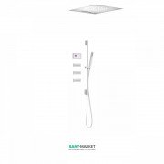 Електронна душова система прихованого монтажу Tres Shower Technology з термостатом і штангою білий матовий/білий 09286403BM