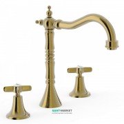 Смеситель для раковины Tres Tres-Clasic color двухвентильный состаренная латунь 24210501LV