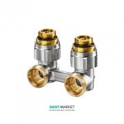 Угловой запорно-присоединительный узел Oventrop Multiflex F ZB 1/2 НР x 3/4 НР  хром 1015884