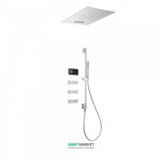 Электронная душевая система скрытого монтажа Tres Shower Technology с термостатом и штангой хром/черный 09288403