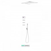 Электронная душевая система скрытого монтажа Tres Shower Technology с термостатом и боковыми форсунками белый матовый/белый 09286404BM