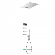 Електронна душова система прихованого монтажу Tres Shower Technology з термостатом і бічними форсунками хром/чорний 09288404