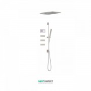 Электронная душевая система скрытого монтажа Tres Shower Technology с термостатом и штангой сталь/белый 09286407AC