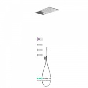 Электронная душевая система скрытого монтажа Tres Shower Technology с термостатом хром/белый 09286408