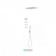 Електронна душова система прихованого монтажу Tres Shower Technology з термостатом білий матовий/білий 09286408BM