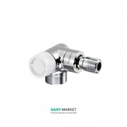 Угловой трехосевой термостатический вентиль Oventrop Е левое подключение хром 1163452