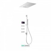 Електронна душова система прихованого монтажу Tres Shower Technology з термостатом і штангою хром/чорний 09288403