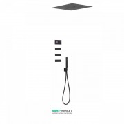 Електронна душова система прихованого монтажу Tres Shower Technology з термостатом і бічними форсунками чорний матовий/чорний 09288404NM