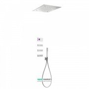 Электронная душевая система скрытого монтажа Tres Shower Technology с термостатом хром/белый 09286406