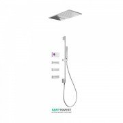 Електронна душова система прихованого монтажу Tres Shower Technology з термостатом і штангою хром/білий 09286407
