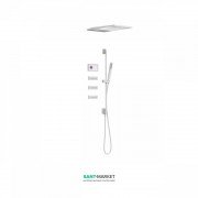 Електронна душова система прихованого монтажу Tres Shower Technology з термостатом і штангою білий матовий/білий 09286407BM