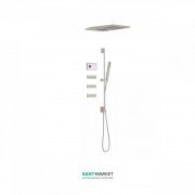 Електронна душова система прихованого монтажу Tres Shower Technology з термостатом і штангою сталь/білий 09286407AC
