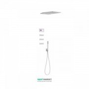 Электронная душевая система скрытого монтажа Tres Shower Technology с термостатом белый матовый/белый 09286408BM