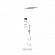 Электронная душевая система скрытого монтажа Tres Shower Technology с термостатом сталь/черный 09288408AC