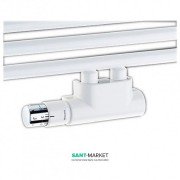 Угловая присоединительная арматура Oventrop Multiblock T с преднастройкой и термостатом Uni SH белый 1184184