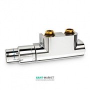 Угловая присоединительная арматура Oventrop Multiblock T с преднастройкой и термостатом Uni SH хром 1184284