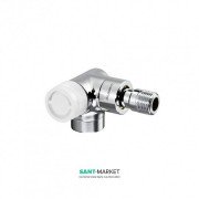 Угловой трехосевой термостатический вентиль Oventrop Е левое подключение хром 1163452