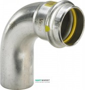 Відведення 90° Viega Sanpress Inox G 0216.1 з SC-Contur d22 нержавіюча сталь 486075