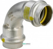 Отвод 90° Viega Sanpress Inox G 0216 с SC‑Contur d15 нержавеющая сталь 485788