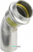 Отвод 45° Viega Sanpress Inox G 0226.1 с SC‑Contur d15 нержавеющая сталь 486198