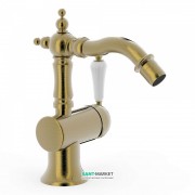 Змішувач для біде Tres Tres-Clasic одноважільний з поворотним виливом зістарена латунь 24222001LV