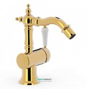 Змішувач для біде Tres Tres-Clasic одноважільний з поворотним виливом золото 24222001OR