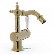 Змішувач для біде Tres Tres-Clasic одноважільний з поворотним виливом зістарена латунь 24222001LV
