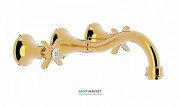 Змішувач для раковини Tres Tres-Clasic двохвентильний золото 24215101OR