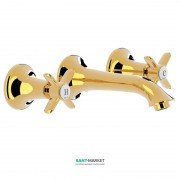 Змішувач для раковини Tres Tres-Clasic двохвентильний золото 24215102OR