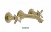 Змішувач для раковини Tres Tres-Clasic двовентильний зістарена латунь матова 24215102LM