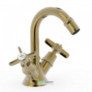 Змішувач для біде Tres Tres-Clasic двовентильний зістарена латунь 24212201LV