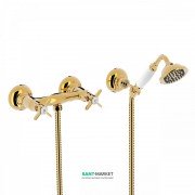 Змішувач для душу Tres Tres-Clasic двовентильний з ручним душем золото 24216301OR